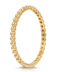 14k Gold Dainty Beaded Ring, Stacking Midi Ring - Melt'm Jewelry