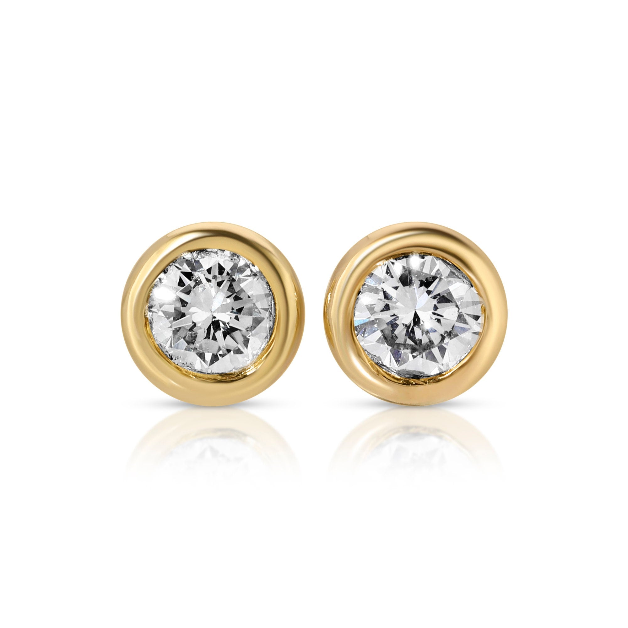 Diamond Stud Earrings 14k Gold