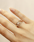 East West Pear Moissanite Ring 14k Gold, LIL JASMINE