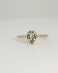 Pear Green Tourmaline Ring 14k Gold