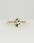 Pear Green Tourmaline Ring 14k Gold