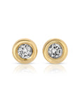 14k Solid Gold Tiny Diamond Stud Earrings