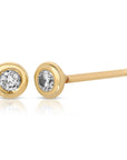 14k Solid Gold Tiny Diamond Stud Earrings (SINGLE OR PAIR) - Melt'm Jewelry