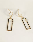 14k Gold Geometric Diamond Dangle Earrings