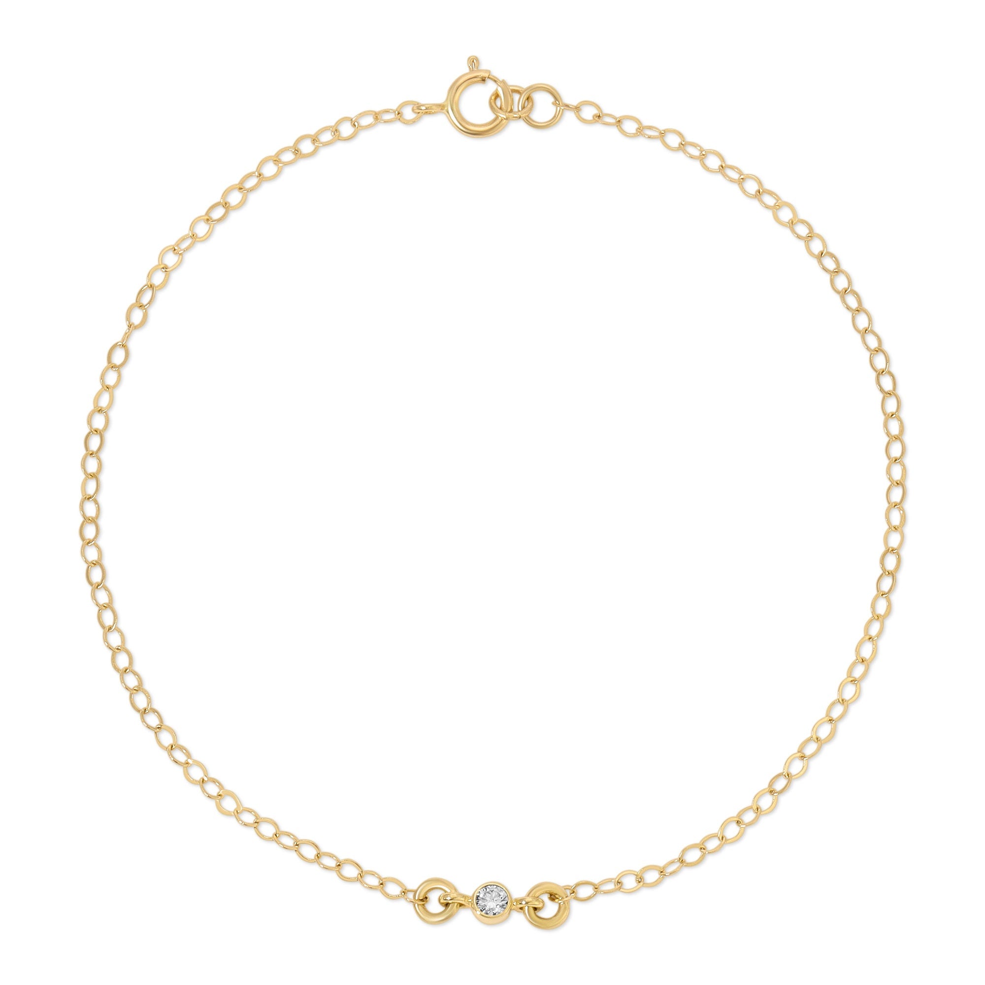 Bezel Set Diamond Bracelet 14k Gold - Melt'm Jewelry
