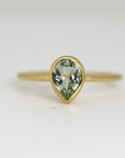 Pear Green Tourmaline Ring 14k Gold - Melt'm Jewelry