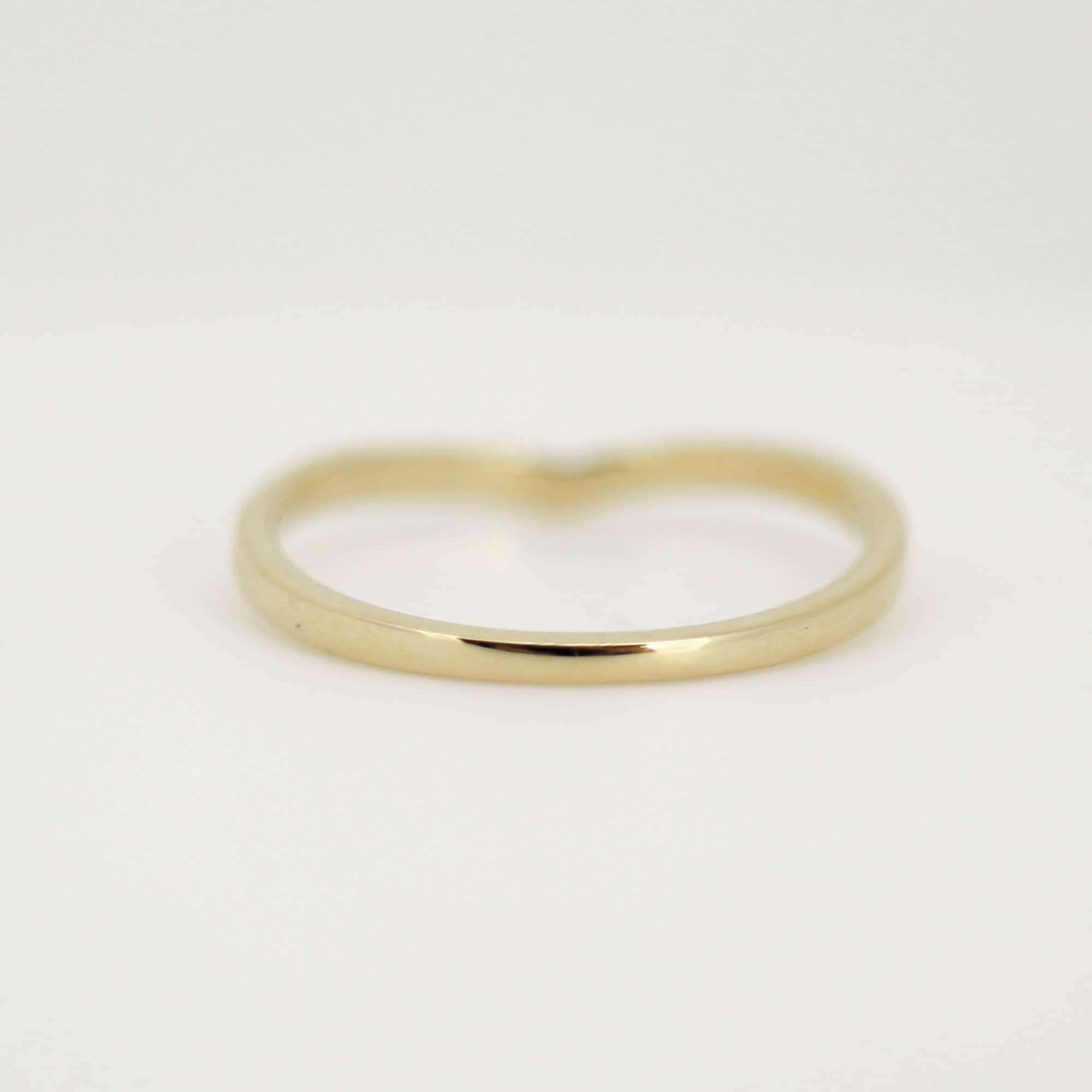 Curved Diamond Wedding Band Ring - Melt'm Jewelry