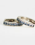 Mini Aquamarine Huggie Earrings in 14k White Gold - Melt'm Jewelry
