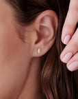 Baguette Diamond Stud Earrings 14k Gold - Melt'm Jewelry