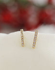 Diamond Bar Earrings, 14k Solid Gold Earrings