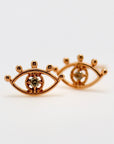 Diamond Evil Eye Stud Earrings in 14k Gold (SINGLE or PAIR) - Melt'm Jewelry
