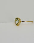 Pear Green Tourmaline Ring 14k Gold