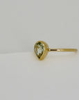 Pear Green Tourmaline Ring 14k Gold - Melt'm Jewelry