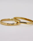 14k Solid Gold Plain Wedding Band Hammered