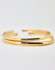 Gold Open Cuff Bracelet - Thick Hammered Gold Filled Bangles