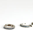 Mini Aquamarine Huggie Earrings in 14k White, Rose or Yellow Gold (Single or Pair) - Melt'm Jewelry
