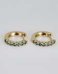Aquamarine Huggie Hoop Earrings 14k Gold - Melt'm Jewelry