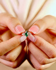 14k Gold Marquise Cut Emerald and Diamond Ring - Melt'm Jewelry