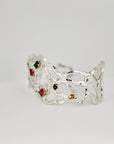Multi - Gem Gemstone Cuff Bracelet in Sterling Silver and 14k Gold Set - One of A Kind - Melt'm Jewelry
