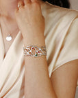 Multi-Gem Gemstone Cuff Bracelet in Sterling Silver and 14k Gold Set- One of A Kind - Melt'm Jewelry