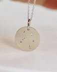 Constellation Necklace in Solid Gold, Diamond Zodiac Sign Necklace