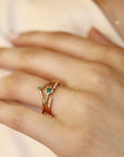 Emerald Stacking Ring 14k Gold