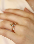 Emerald Stacking Ring 14k Gold - Melt'm Jewelry