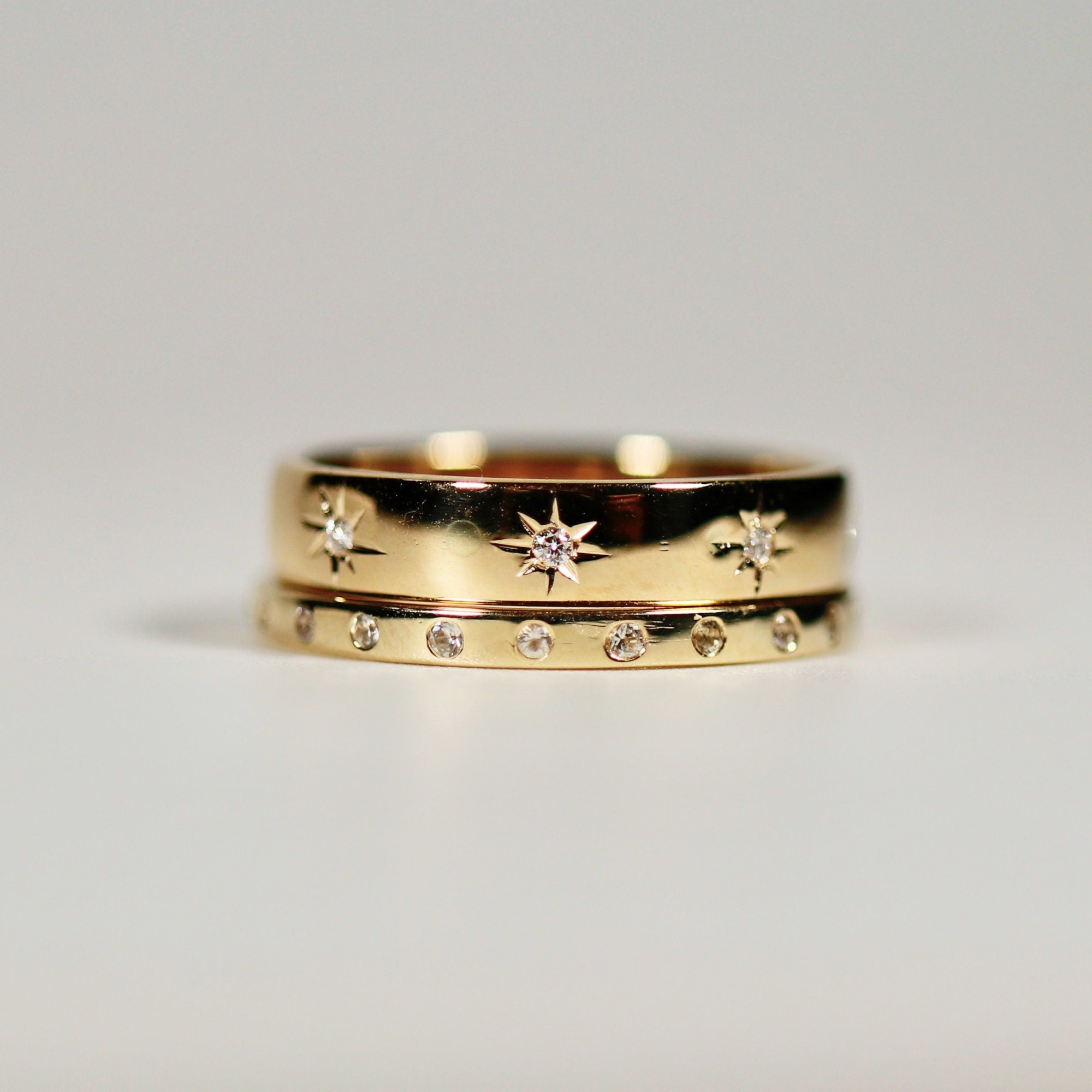 Diamond Starburst Eternity Wedding Band 14k Gold