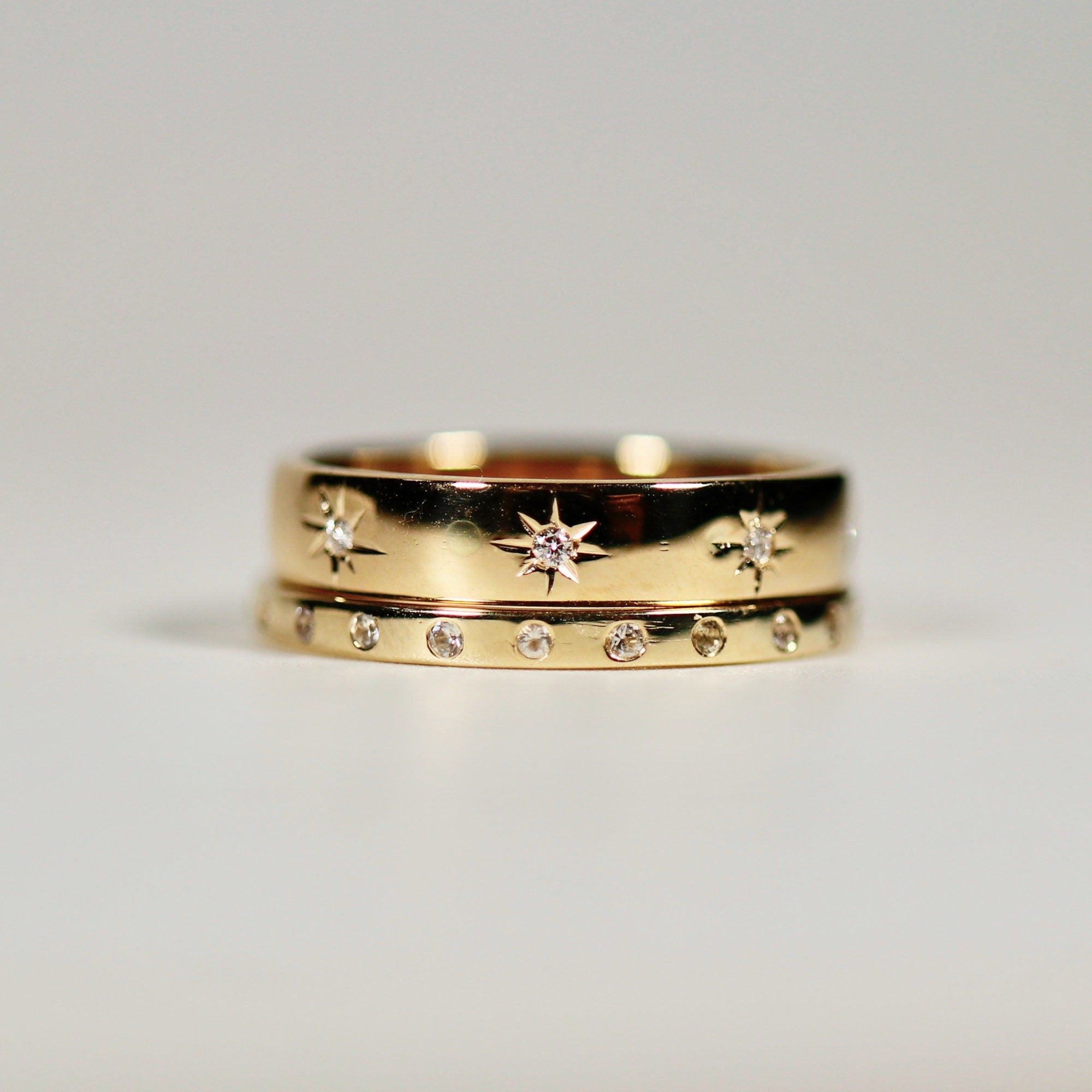 Diamond Starburst Eternity Wedding Band 14k Gold - Melt'm Jewelry