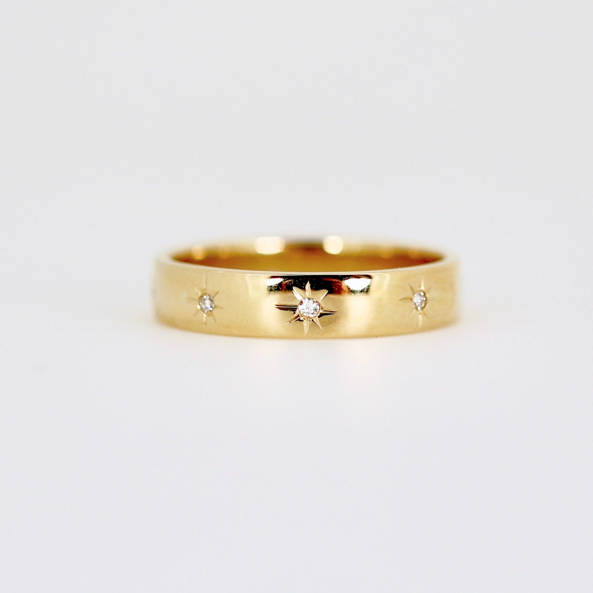 Diamond Starburst Eternity Wedding Band 14k Gold - Melt'm Jewelry