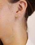 Diamond Star Huggie Hoops, Dangling Star Hoop Earrings,