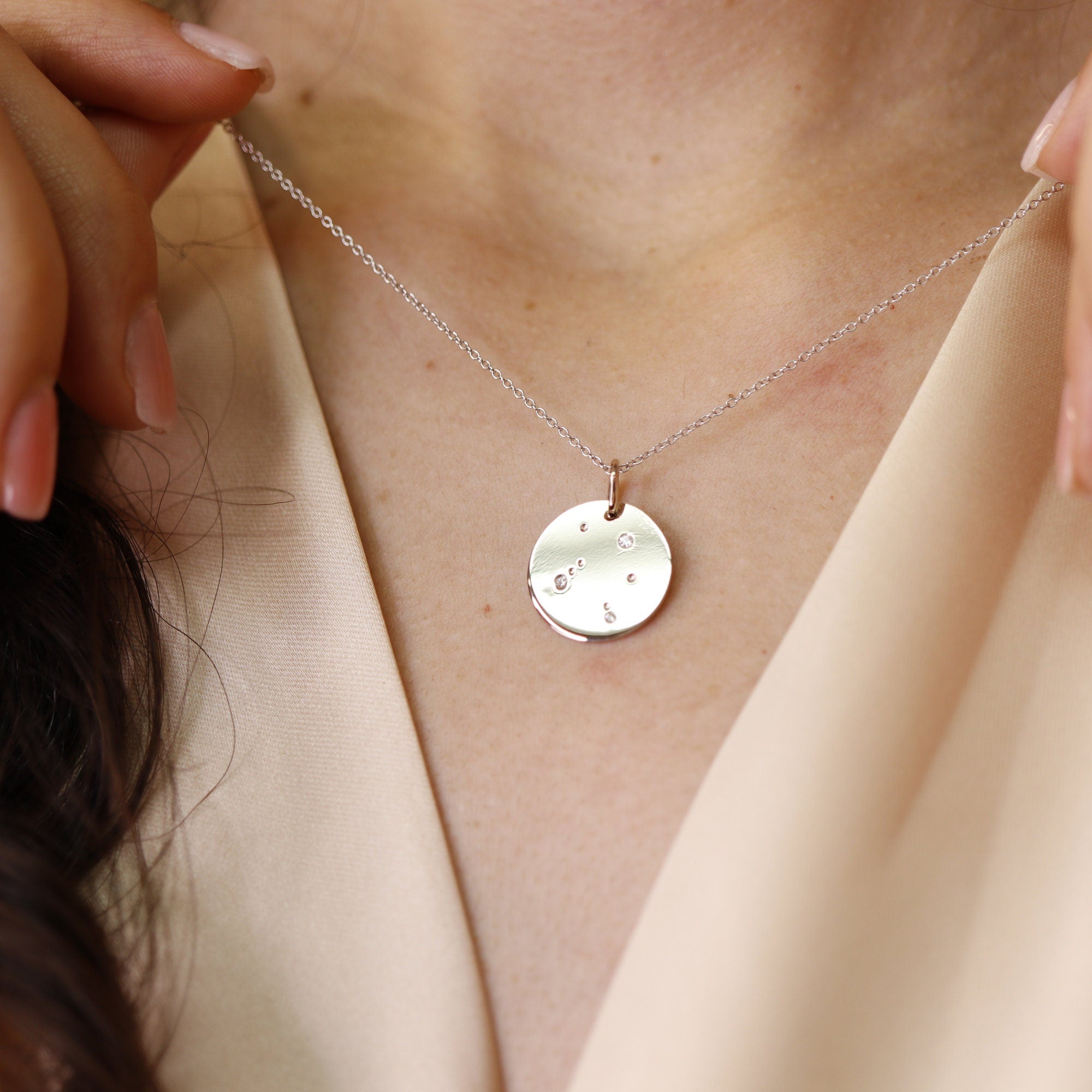 Diamond Zodiac Sign Constellation Necklace in 14k Gold - Melt'm Jewelry