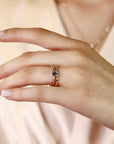 14k Gold Minimalist Blue Diamond Engagement Ring - Melt'm Jewelry