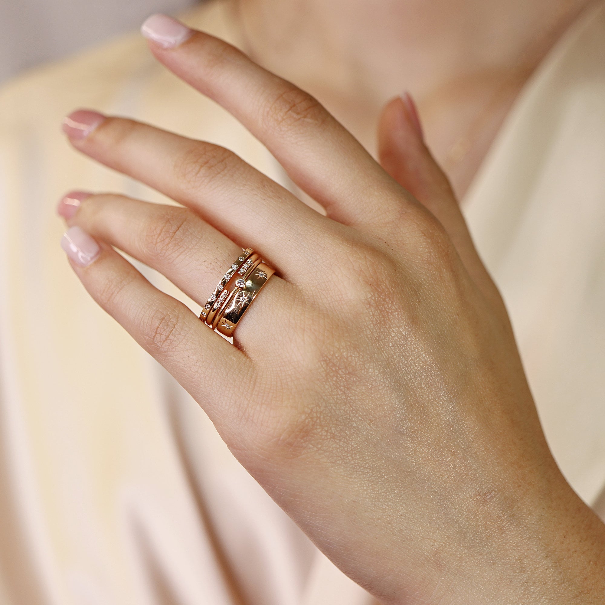 Flush Set Diamond Wedding Band - Melt'm Jewelry