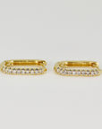 14k Gold U Shape Diamond Hoops Earrings - Melt'm Jewelry