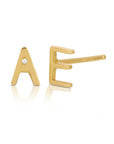 14k Solid Gold Initial Stud Earrings