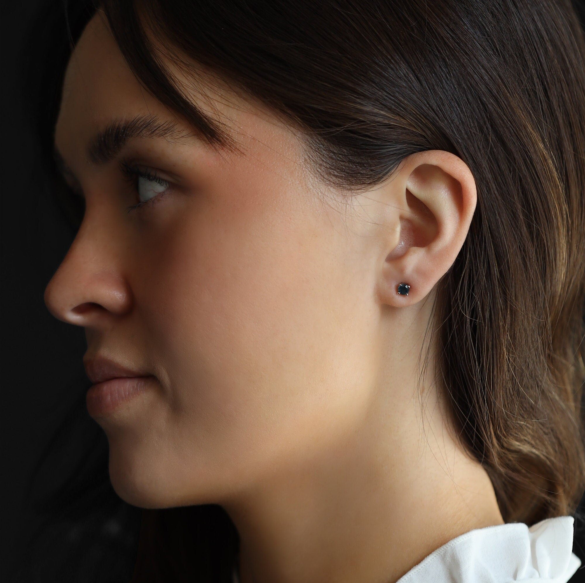 Blue Montana Sapphire Stud Earrings 14k Gold - Melt'm Jewelry