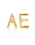 14k Solid Gold Initial Stud Earrings