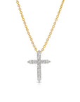 Diamond Cross Necklace, 14k Gold Diamond Cross Necklace, Diamond Cross Pendant