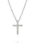 Diamond Cross Necklace, 14k Gold Diamond Cross Necklace, Diamond Cross Pendant