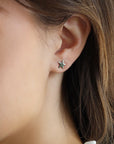 Moon and Star Earrings 14k Solid Gold