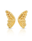 14k Gold Butterfly Wings Stud Earrings