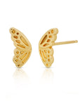 14k Gold Butterfly Wings Stud Earrings