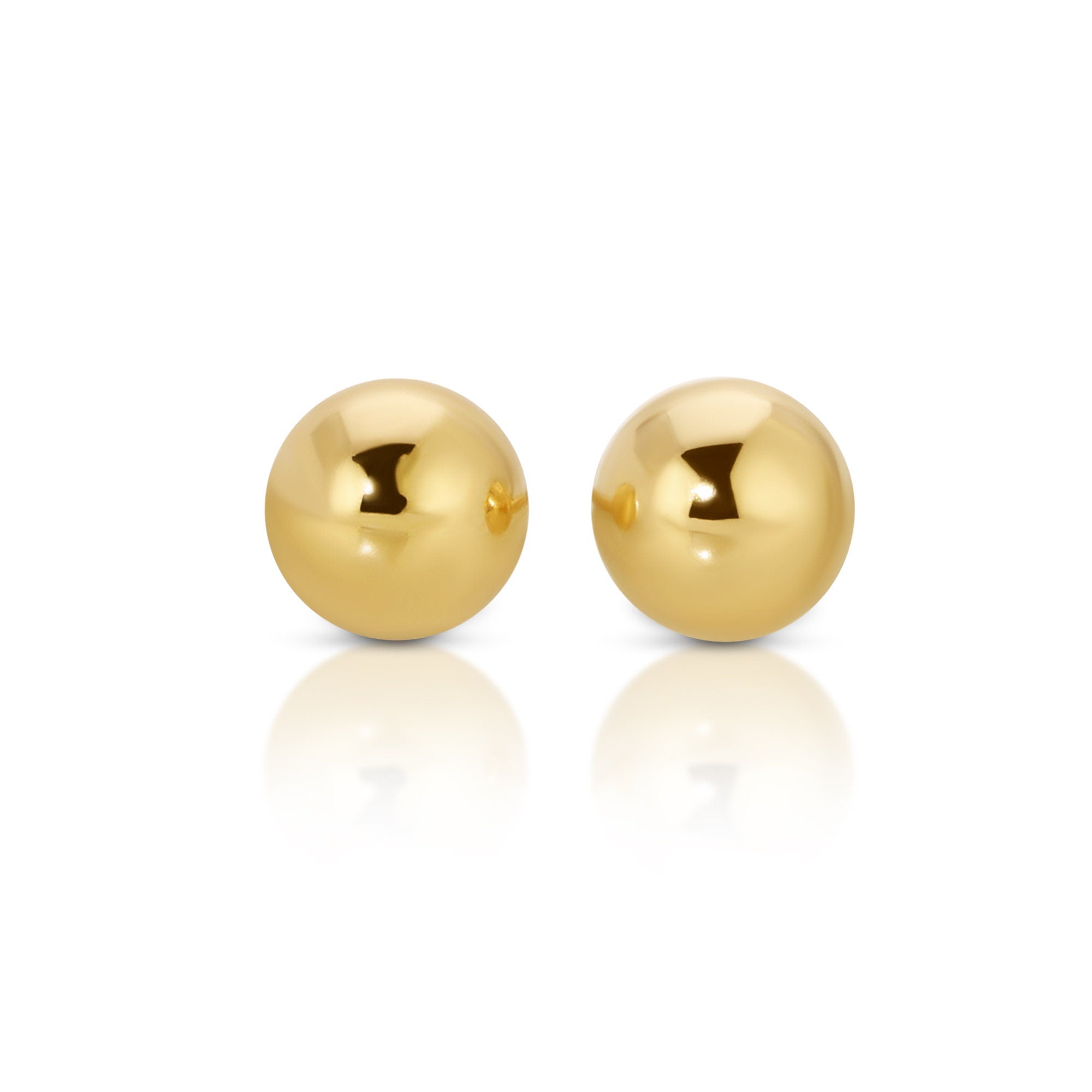 3MM, 4MM Round Ball Stud Earrings 14k Solid Gold Stud Earrings - Melt'm Jewelry