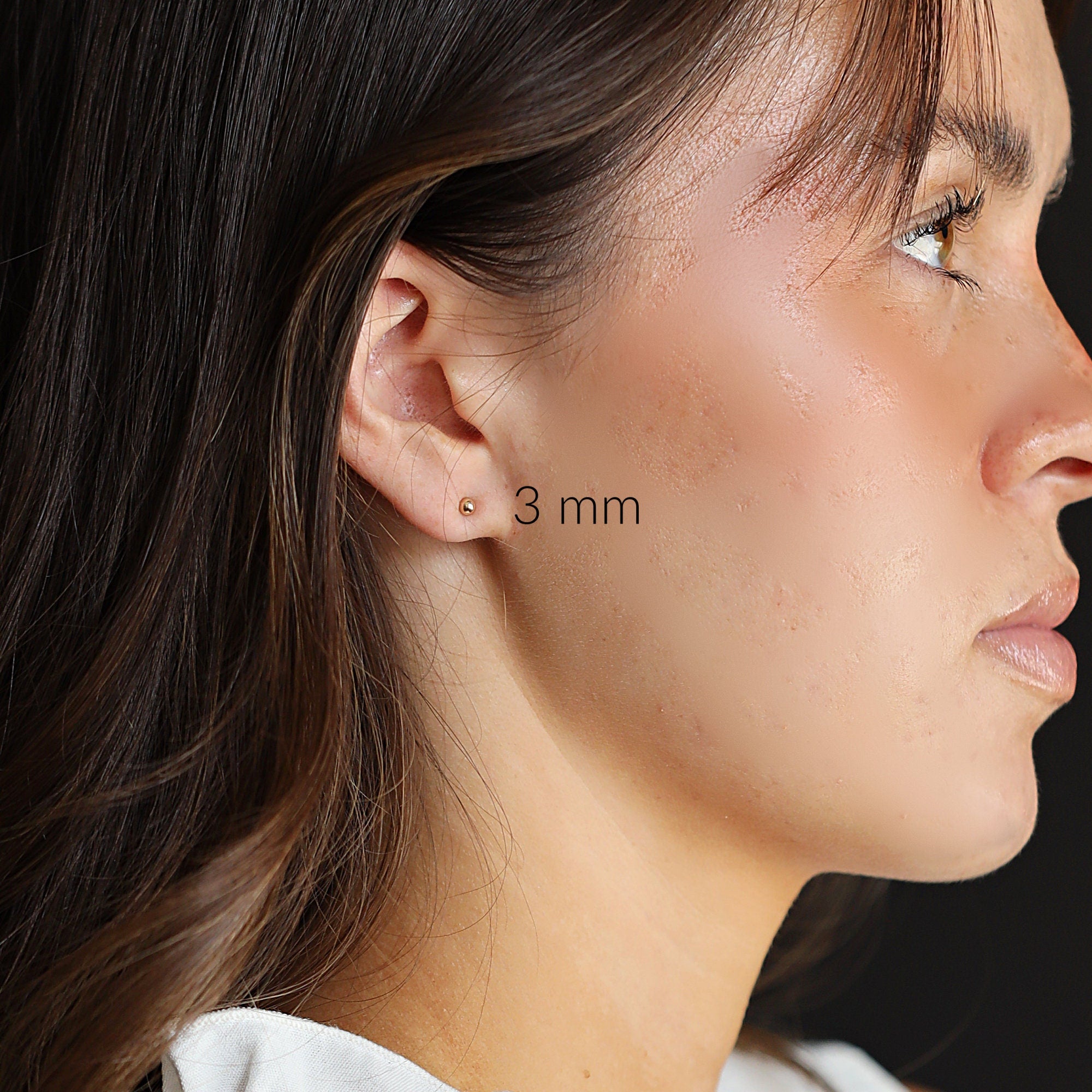 3MM, 4MM Round Ball Stud Earrings 14k Solid Gold Stud Earrings - Melt'm Jewelry