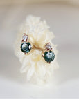 Blue Montana Sapphire & Diamond Earrings 14k Gold - Melt'm Jewelry