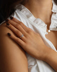 Pave Setting Diamonds Curved Wedding Band - Melt'm Jewelry