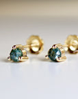 Montana Sapphire Earrings 14k Gold, Rose Cut Sapphire Bridal Earrings