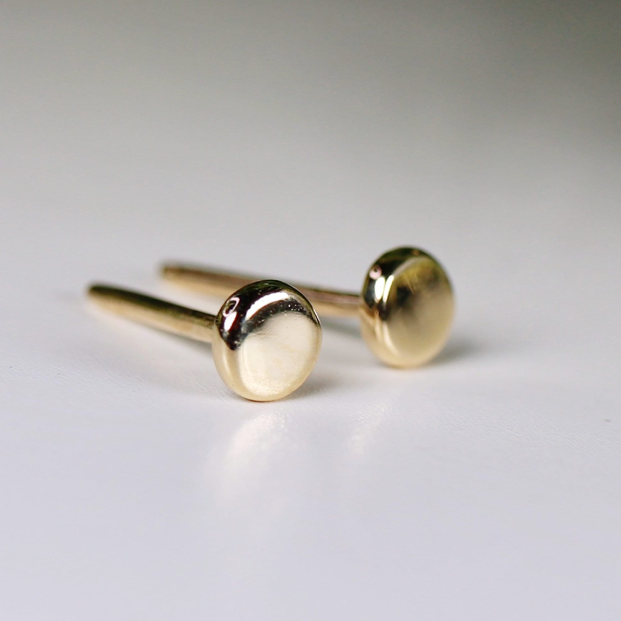 14k Yellow Gold Round Earrings (SINGLE or PAIR) - Melt'm Jewelry