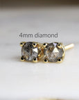 4mm Salt and Pepper Diamond Stud Earrings